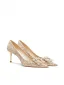 Sparkly Gold Sequins Rhinestone Leather Wedding Shoes 2026 6 cm Stiletto Heels Pointed Toe Pumps High Heels