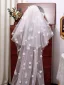 Chic / Beautiful White Handmade  Lace Flower Sweep Train 3 m Wedding Veils 2025