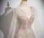 Charming Champagne Beading Sequins Prom Dresses 2024 A-Line / Princess Scoop Neck Short Sleeve Backless Floor-Length / Long Prom Formal Dresses