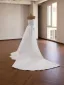 Vintage / Retro High-end White Handmade  Pearl Rhinestone Satin Wedding Dresses 2026 Trumpet / Mermaid Strapless Sleeveless Backless Sweep Train