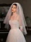 Vintage / Retro Modest / Simple White 1 m Tulle Wedding Veils 2025