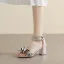 Chic / Belle Argenté Papillon Promo Sandales Femme 2023 Bride Cheville 7 cm Talons Épais Peep Toes / Bout Ouvert Sandales Talons Hauts