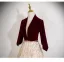Chic / Beautiful Burgundy Sequins Prom Dresses 2025 A-Line / Princess V-Neck 1/2 Sleeves Backless Sash Floor-Length / Long Prom Formal Dresses