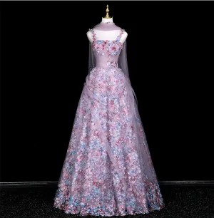 Fée Des Fleurs Multi Couleurs Appliques Faux Diamant Robe De Bal 2025 Princesse Bretelles Spaghetti Sans Manches Dos Nu Longue Robe De Ceremonie