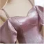 Chic / Beautiful Dusky Pink Glitter Prom Dresses 2024 A-Line / Princess Spaghetti Straps Short Sleeve Backless Floor-Length / Long Prom Formal Dresses