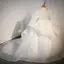 Charming White Beading Pearl Sequins Wedding Flower Girl Dresses 2022 Ball Gown High Neck Short Sleeve Court Train Flower Girl Dresses