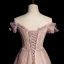 Charmant Dunkel Rosa Glanz Pailletten Ballkleider 2022 A Linie Off Shoulder Applikationen Kurze Ärmel Rückenfreies Lange Ball Festliche Kleider