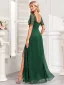 Vintage / Originale Vert Foncé Glitter Fendue devant Robe De Bal 2025 Trompette / Sirène Encolure Carrée Manches Courtes Dos Nu Longue Promo Robe De Ceremonie