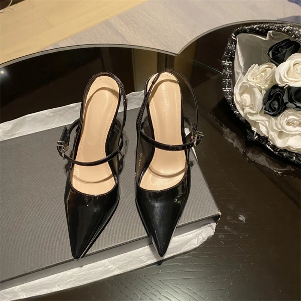 Chic / Beautiful Black Street Wear Womens Sandals 2022 9 cm Stiletto Heels Pointed Toe Sandals High Heels