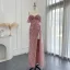 Haut de Gamme Sexy Rougissant Rose Fait main Perlage Paillettes Fendue devant Robe De Bal 2024 Trompette / Sirène Bretelles Spaghetti Manches Courtes Dos Nu Longue Promo