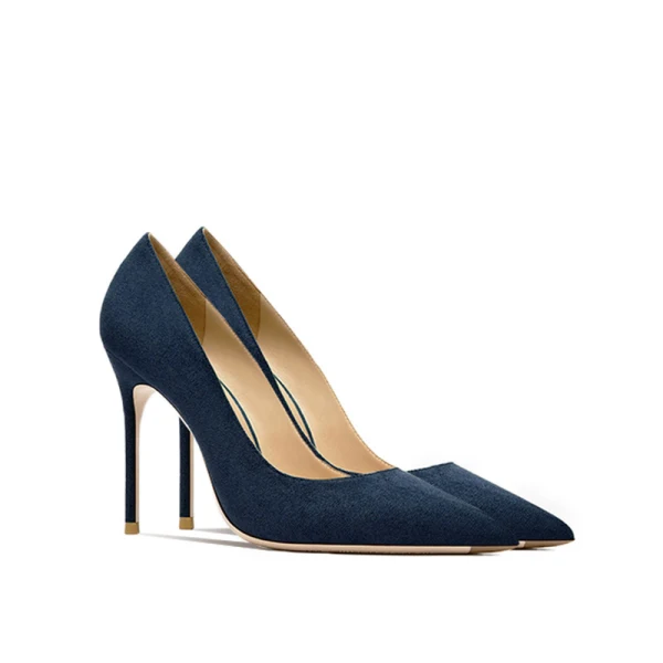 Chic / Beautiful Black Leather Suede Evening Party Pumps 2024 10 cm Stiletto Heels Pointed Toe Pumps High Heels