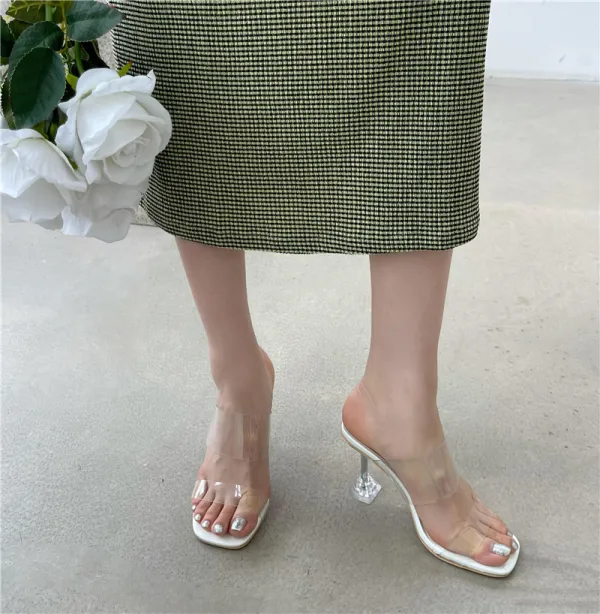Sexy Summer Casual Black Womens Sandals 2022 9 cm Stiletto Heels Open / Peep Toe Sandals High Heels