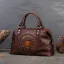 Vintage / Retro Coffee Leather Totem Women's Bags Handbag 2023 Street Wear