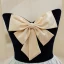 Elegant Black Prom Dresses 2022 A-Line / Princess Strapless Bow Sleeveless Backless Sweep Train Prom Formal Dresses
