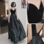 Chic / Beautiful Black Prom Dresses 2022 A-Line / Princess Spaghetti Straps Sleeveless Backless Floor-Length / Long Prom Formal Dresses