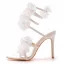 Sexy Charmant Weiß Applikationen Knöchelriemen Brautschuhe 2023 10 cm Stilettos Peeptoes Hochzeit Sandaletten Hochhackige