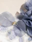 Elegant Sky Blue Beading Appliques Printing Prom Dresses 2024 A-Line / Princess Off-The-Shoulder Short Sleeve Backless Floor-Length / Long Prom Formal Dresses