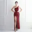 Sexy Schwarz Pailletten Gespaltete Front Abendkleider Meerjungfrau 2024 One-Shoulder Ärmellos Rückenfreies Lange Abend Festliche Kleider