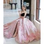 Charmant Noire Faux Diamant Paillettes Robe De Bal 2022 Robe Boule Bustier Sans Manches Dos Nu Fendue devant Train De Balayage Robe De Ceremonie