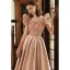 Élégant Rougissant Rose Perlage Paillettes Robe De Bal 2023 Princesse Encolure Carrée Noeud Manches Courtes Dos Nu Longue Promo Robe De Ceremonie