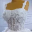 High-end White Beading Pearl Sequins Lace Flower Appliques Wedding Dresses 2023 Ball Gown Spaghetti Straps Sleeveless Backless Court Train Wedding