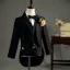 Black Long Sleeve Wedding Boys Wedding Suits 2025 Body Jewellery Coat Tailcoat / Tuxedo Girdle Pants Shirt Tie Vest