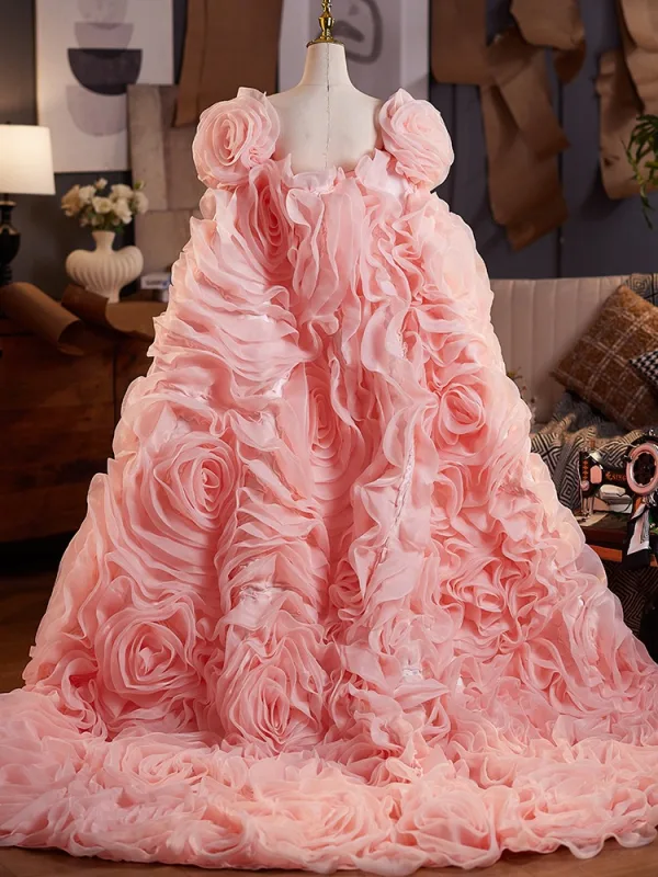Mode Candy Roze Handgemaakt Bloem Gala sjaal 2025 Tule