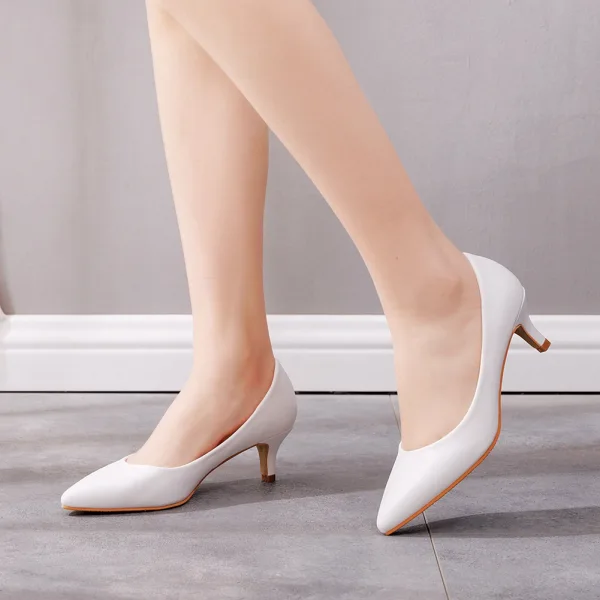 Enkel Hvit Kontor OL Pumps 2022 5 cm Stiletthæler Spisse Pumps Høyhælte