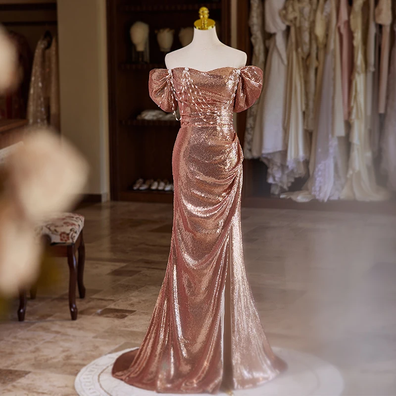 rose gold and burgundy wedding dress RED ROSE Illusion Neckline Floral Organza A-Line Bridal Gown – Alesia C main image 0