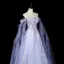 Luxe Lavande Fait main Perlage Faux Diamant Paillettes Robe De Bal 2026 Princesse De l'épaule Sans Manches Dos Nu Longue Tulle Robe De Ceremonie