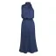 Fashion Beige Street Wear Holiday Women Dresses 2023 High Neck Tea-length Womens Clothing