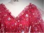 Charming Red Star Sequins Prom Dresses 2024 Ball Gown V-Neck Short Sleeve Backless Floor-Length / Long Prom Formal Dresses