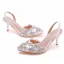 Uroczy Białe Rhinestone Buty Ślubne 2023 7 cm Szpilki Szpiczaste Ślub Sandały Wysokie Obcasy