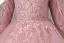 Elegant Candy Pink Beading Sequins Rhinestone Lace Flower Birthday Flower Girl Dresses 2025 Ball Gown Scoop Neck 3/4 Sleeve Floor-Length / Long