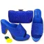 Chic / Beautiful Black Rhinestone Evening Party Womens Sandals Clutch Bags 2023 10 cm Thick Heels Open / Peep Toe Sandals High Heels Clutch Bags
