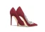 Schöne Burgunderrot Abend Strass Pumps 2024 Leder 10 cm Stilettos Spitzschuh Hochhackige