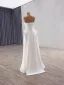 Sexy White Pearl Satin Floor-Length / Long Wedding Dresses 2025 A-Line / Princess Strapless Sleeveless Backless Wedding