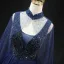 High-end Vintage / Retro Navy Blue Beading Sequins Prom Dresses 2024 Ball Gown High Neck Sleeveless Backless Floor-Length / Long Formal Dresses