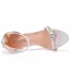 Sexy Weiß Strass Brautschuhe 2023 Knöchelriemen 9 cm Stilettos Peeptoes Hochzeit Sandaletten Hochhackige