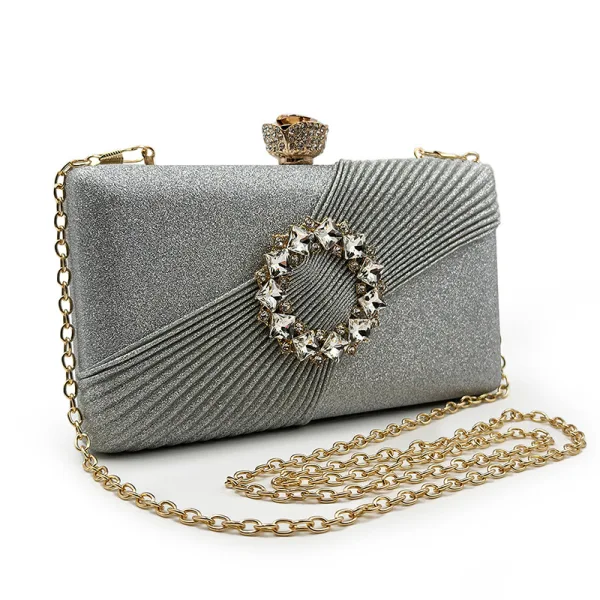 Bling Bling Svart Rhinestone Paljetter Aften Clutch Veske 2023