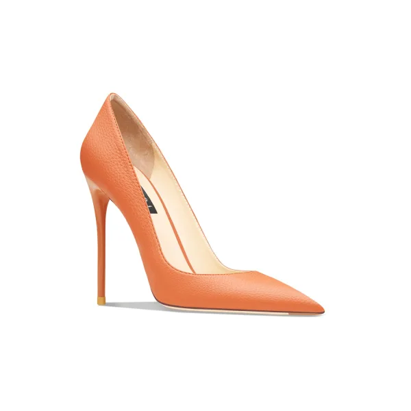 Moda Verde Salvia Oficina OL Cuero Tacones 2025 10 cm Stilettos / Tacones De Aguja Punta Estrecha Tacones High Heels