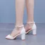 Simple Blanche Peep Toes / Bout Ouvert Chaussure De Mariée 2024 Mariage Bride Cheville 7 cm Talons Épais Sandales Talons Hauts