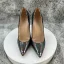 Ovanlig Mörkgrön Laser Snakeskin Trycket Afton Pumps 2025 12 cm Stilettklackar Spetsiga Högklackade
