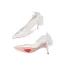 Elegant Ivory Satin Lace Flower Bow Wedding Shoes 2022 8 cm Stiletto Heels Pointed Toe Wedding Pumps High Heels