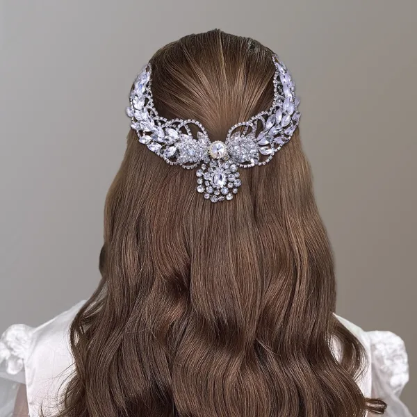 Charmant Argenté Faux Diamant Alliage Mariage Accessoire Cheveux Mariage 2024