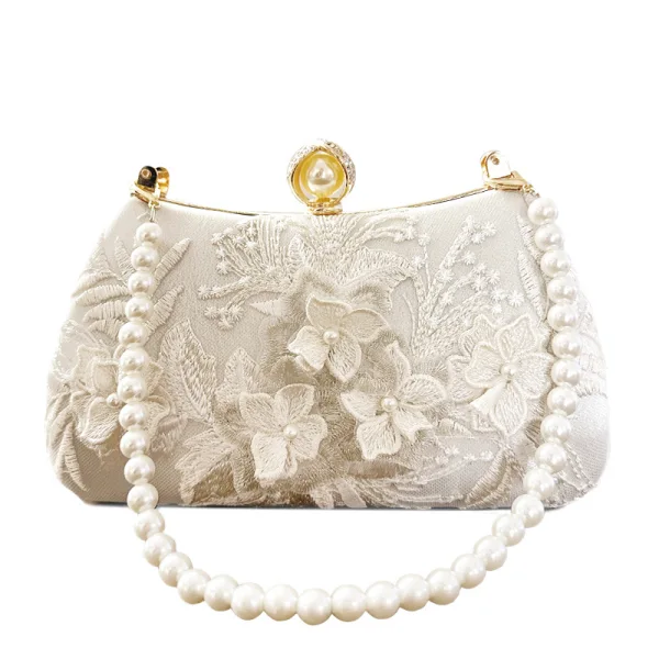 Vintage / Originale Style Chinois Blanche Perle Dentelle 3D Promo Pochette 2023