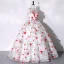 Chic / Belle Blanche Appliques Jardin / Extérieur Robe De Bal 2023 Robe Boule Bustier Sans Manches Dos Nu Longue Robe De Ceremonie