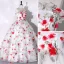 Chic / Belle Blanche Appliques Jardin / Extérieur Robe De Bal 2023 Robe Boule Bustier Sans Manches Dos Nu Longue Robe De Ceremonie