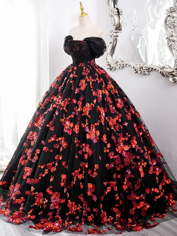Schöne Schwarz Pailletten Ballkleider 2024 Ballkleid Bandeau Ärmellos Rückenfreies Lange Ball Festliche Kleider