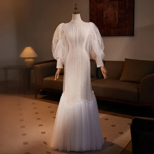 White Muslim Wedding Dresses | Veaul